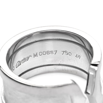 Cartier 18K White Gold 10mm Logo De Cartier Ring 49 4.75 8 of 8