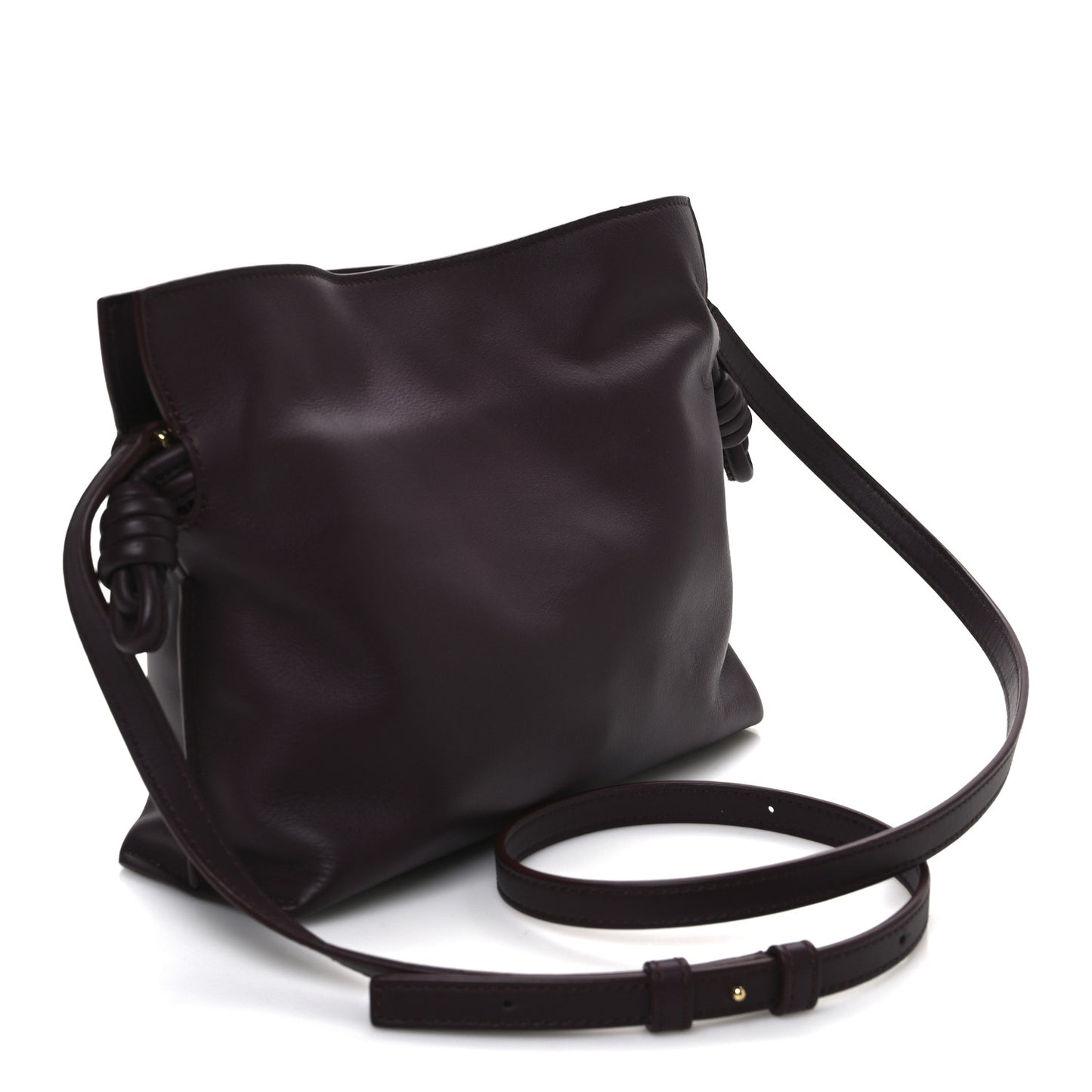 Calfskin Flamenco Knot Clutch Prune