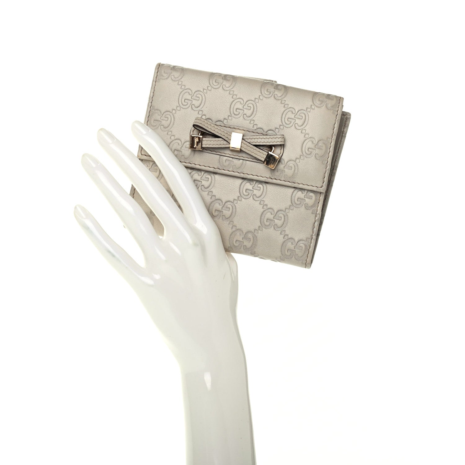 Gucci Guccissima Princy French Flap Wallet Off White 2 of 7