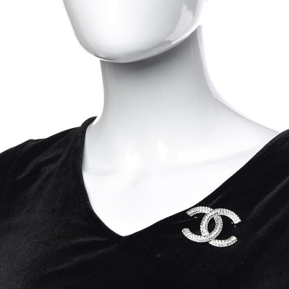 Chanel Baguette Crystal CC Brooch Silver 2 of 4