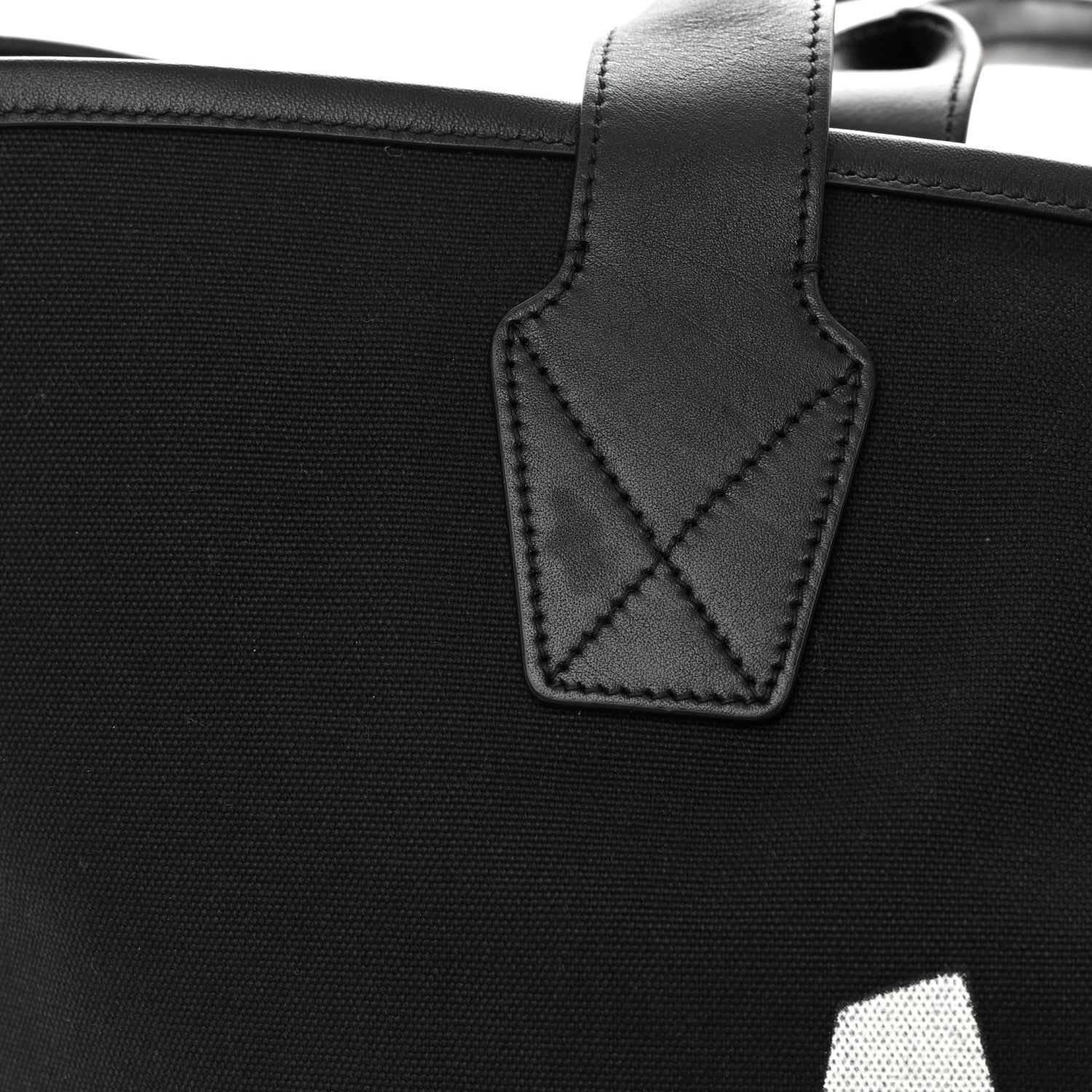 Balenciaga Cotton Canvas Calfskin Cities Paris Jumbo Large Tote Bag Black White 12 of 12