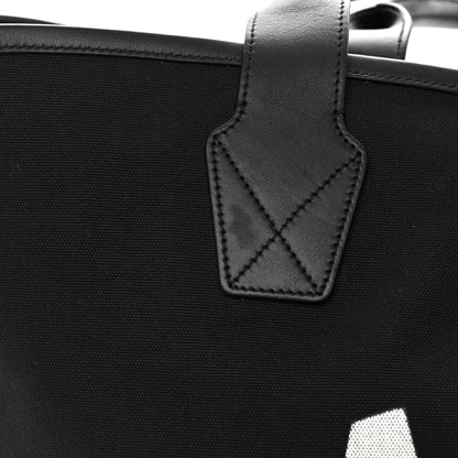 Balenciaga Cotton Canvas Calfskin Cities Paris Jumbo Large Tote Bag Black White 12 of 12