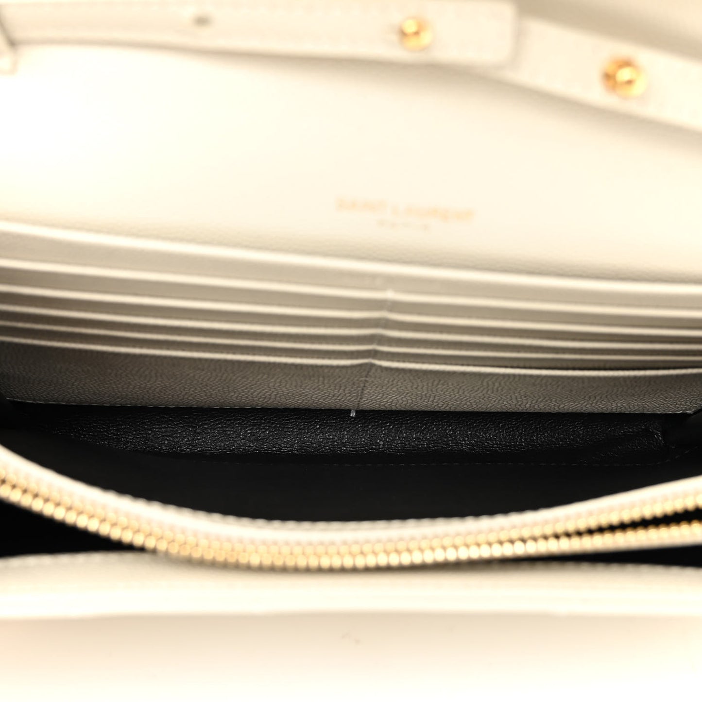 Grain De Poudre Matelasse Chevron Monogram Chain Wallet Blanc Vintage