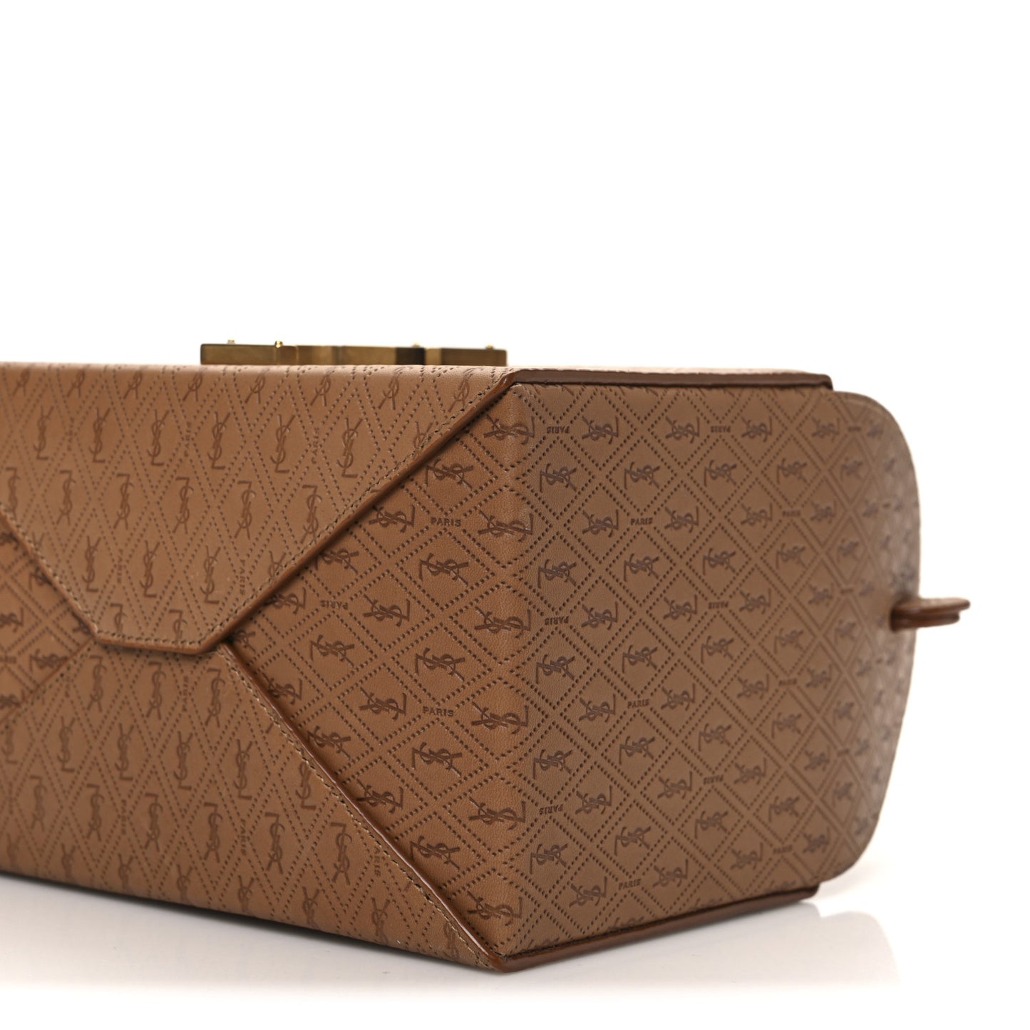 Calfskin Monogram Take Away Box Dusty Vintage Brown Gold