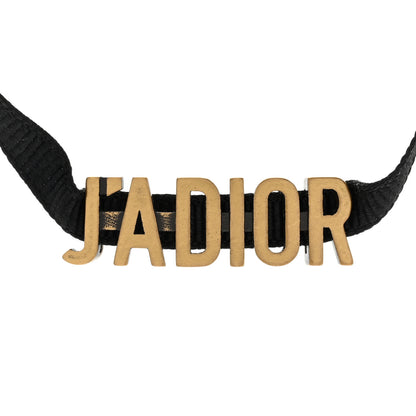 Christian Dior Grosgrain Ribbon J'Adior Logo Choker Necklace Black 4 of 7