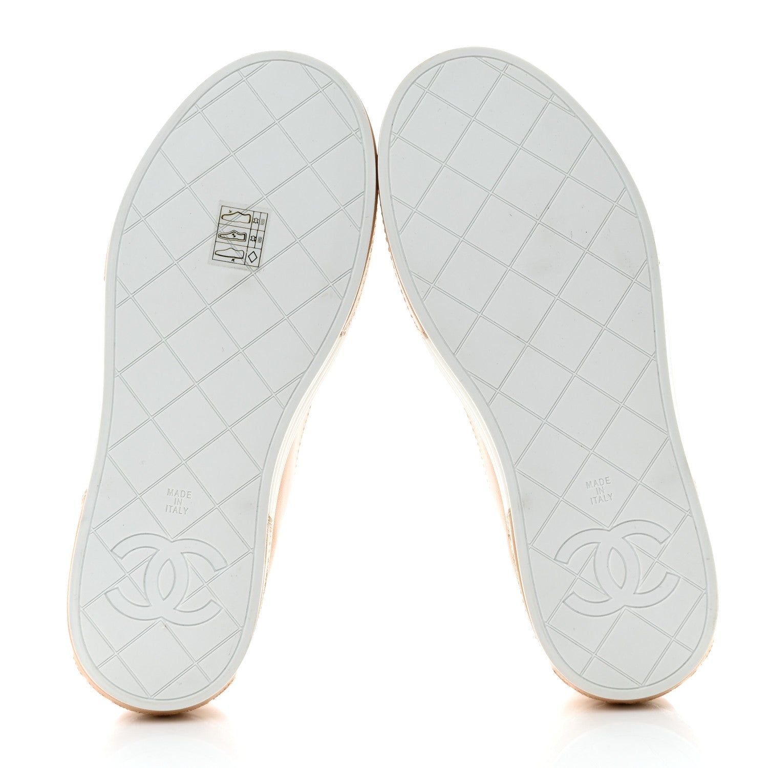 Chanel Lambskin Quilted Womens CC Stroll Sneakers 37 Beige 5 of 8