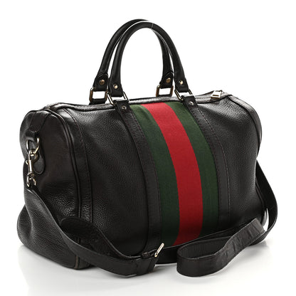 Gucci Calfskin Vintage Web Medium Boston Dark Brown 2 of 10