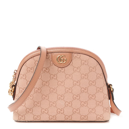 Gucci Monogram Textured Dollar Calfskin Small Ophidia Dome Shoulder Bag Cloche Rose Pink 1 of 13