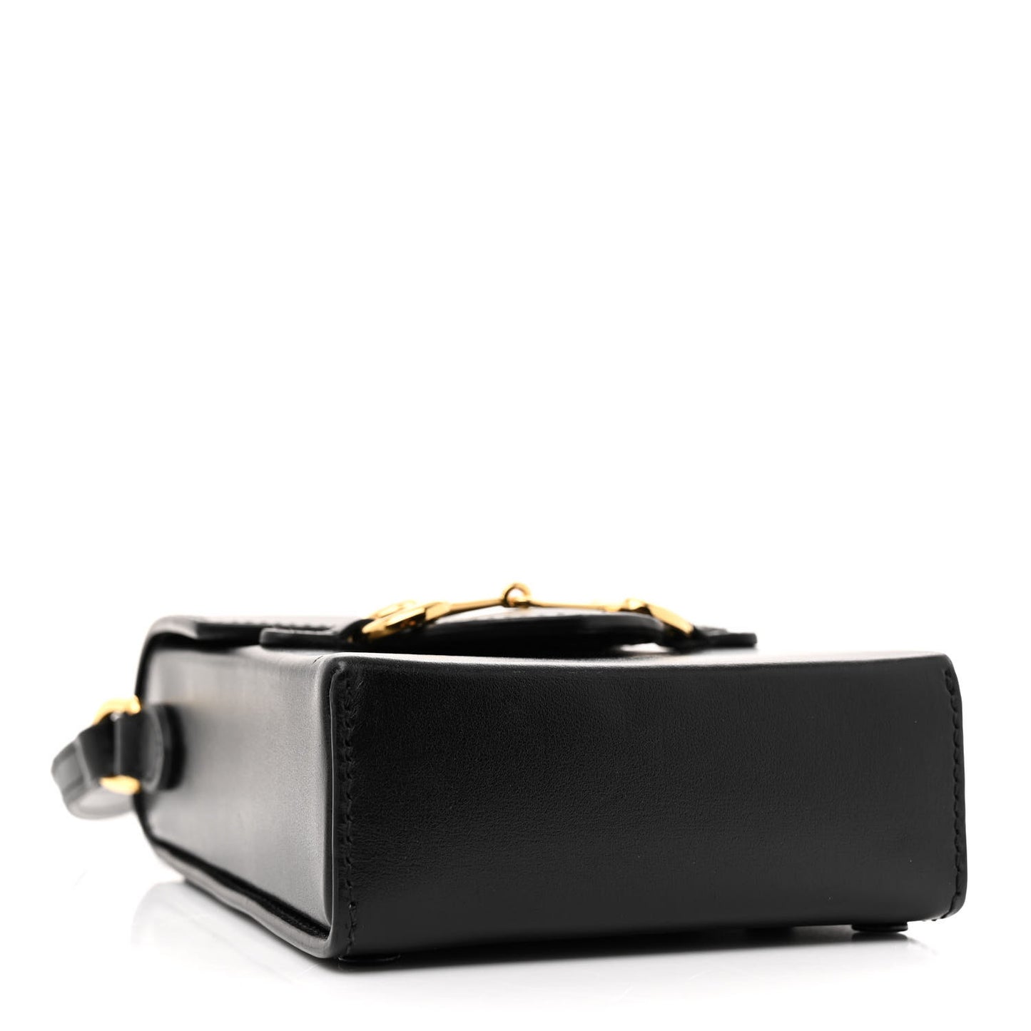 Textured Dollar Calfskin Mini Horsebit 1955 Crossbody Bag Black