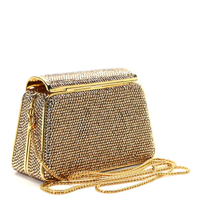 Judith Leiber Swarovski Crystal Minaudiere Clutch Gold 2 of 7