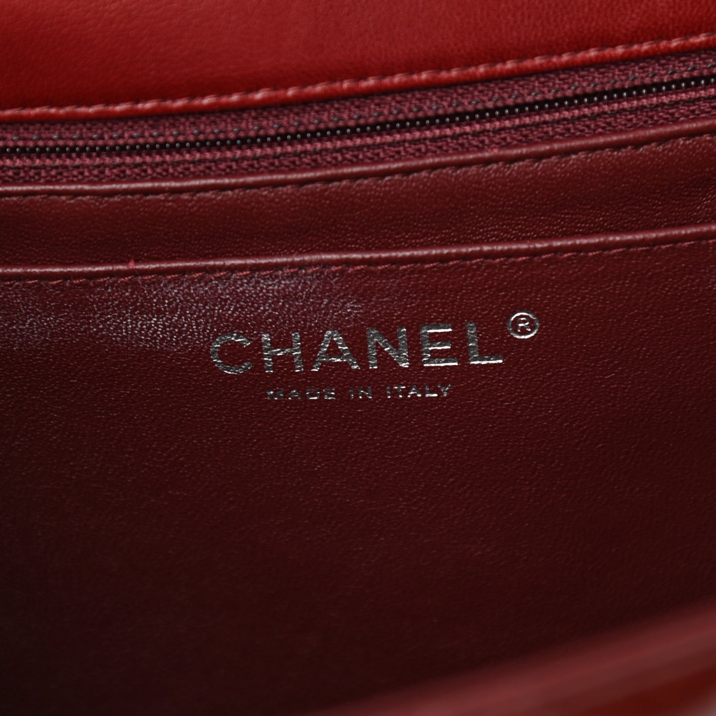 Patent Quilted Maxi Single Flap Dark Red