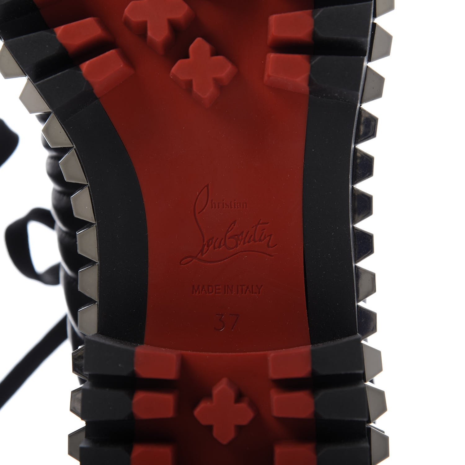 Christian Louboutin Calfskin Quilted Yetota Combat Boots 37 Black 7 of 8
