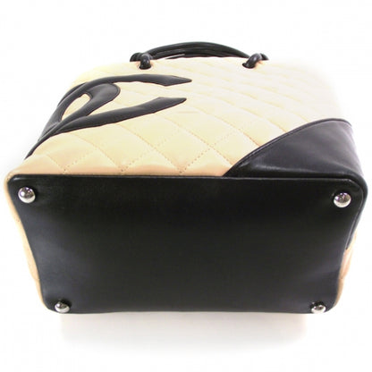 Chanel Calfskin Quilted Medium Cambon Tote Beige Black 4 of 13