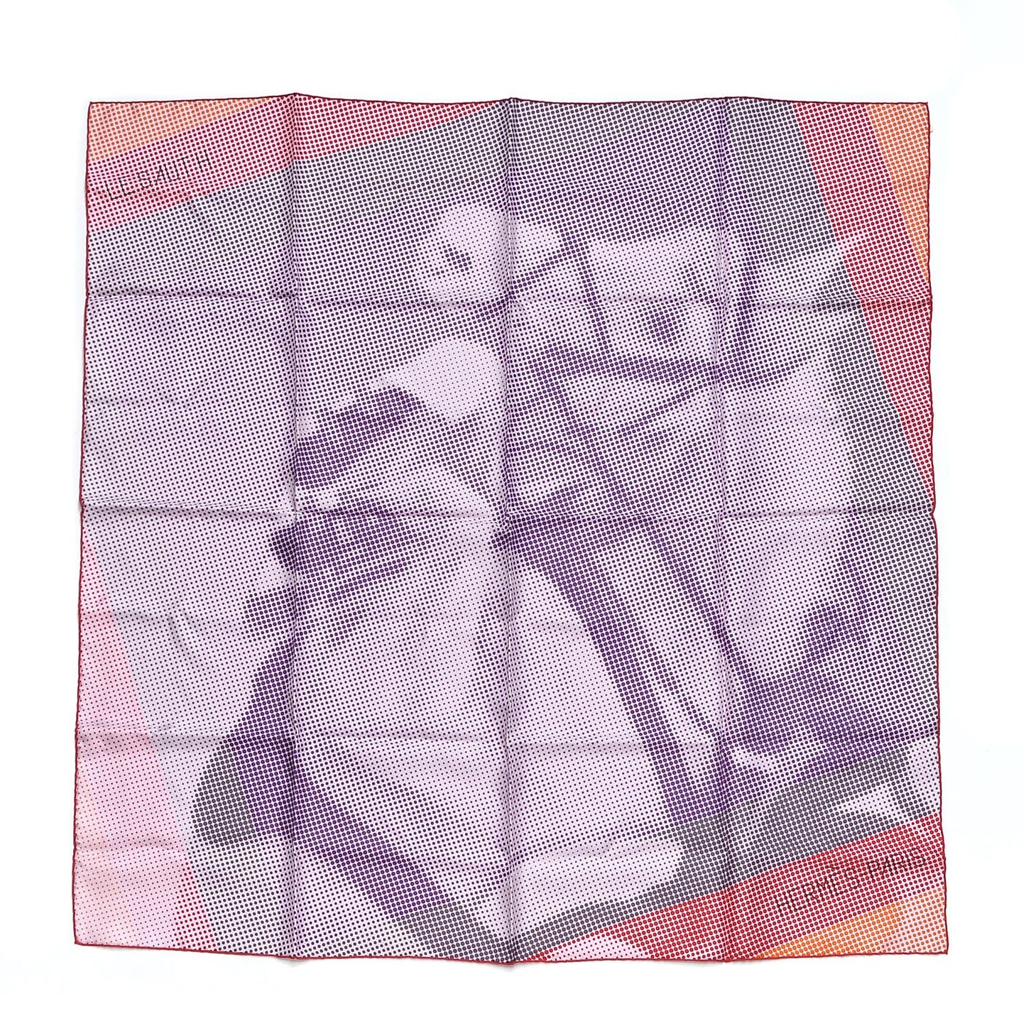 Silk Le Saut H Scarf 90 Mauve Rouge Gris