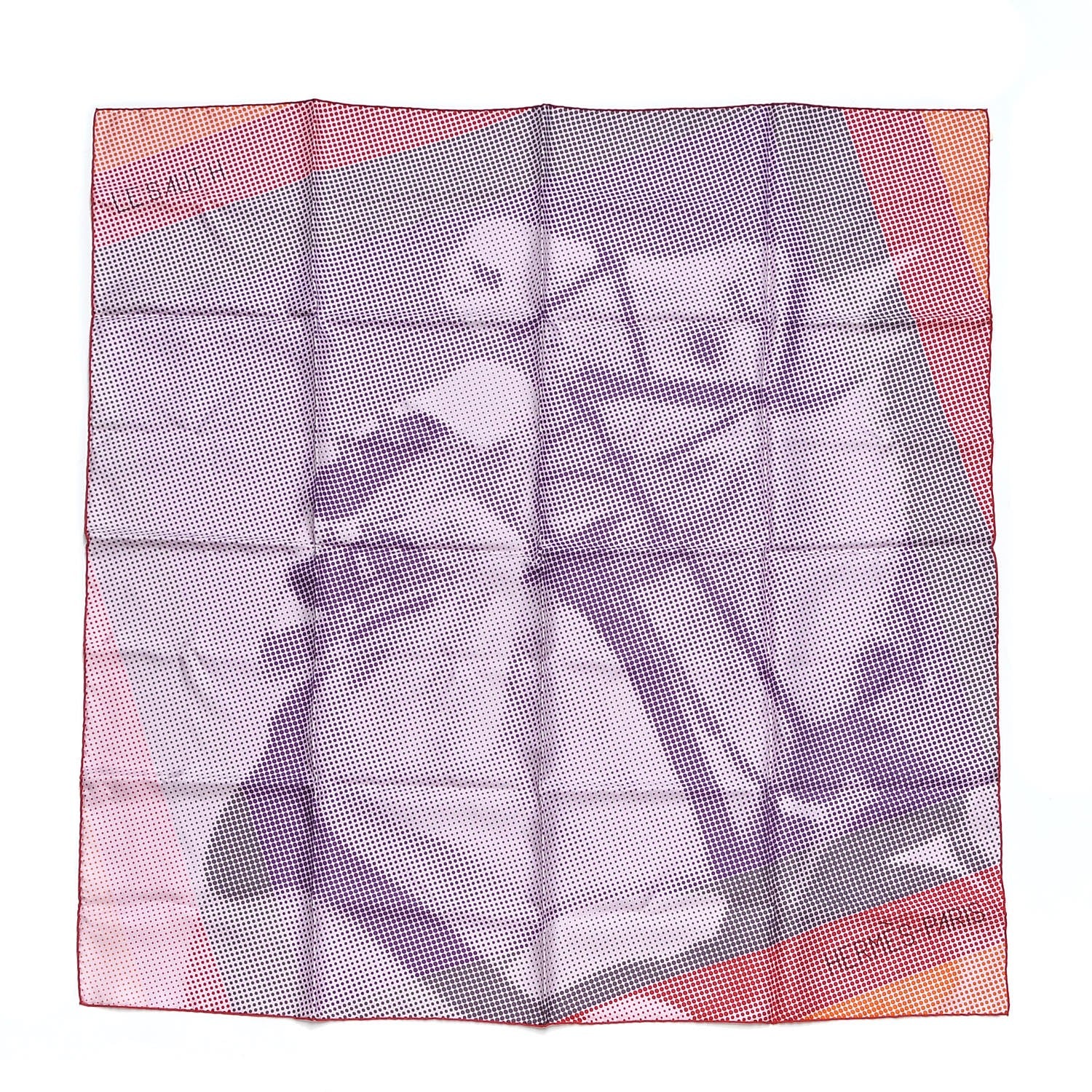Hermes Silk Le Saut H Scarf 90 Mauve Rouge Gris 1 of 4