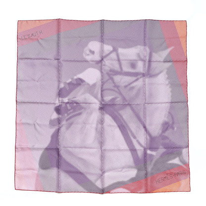 Hermes Silk Le Saut H Scarf 90 Mauve Rouge Gris 1 of 4