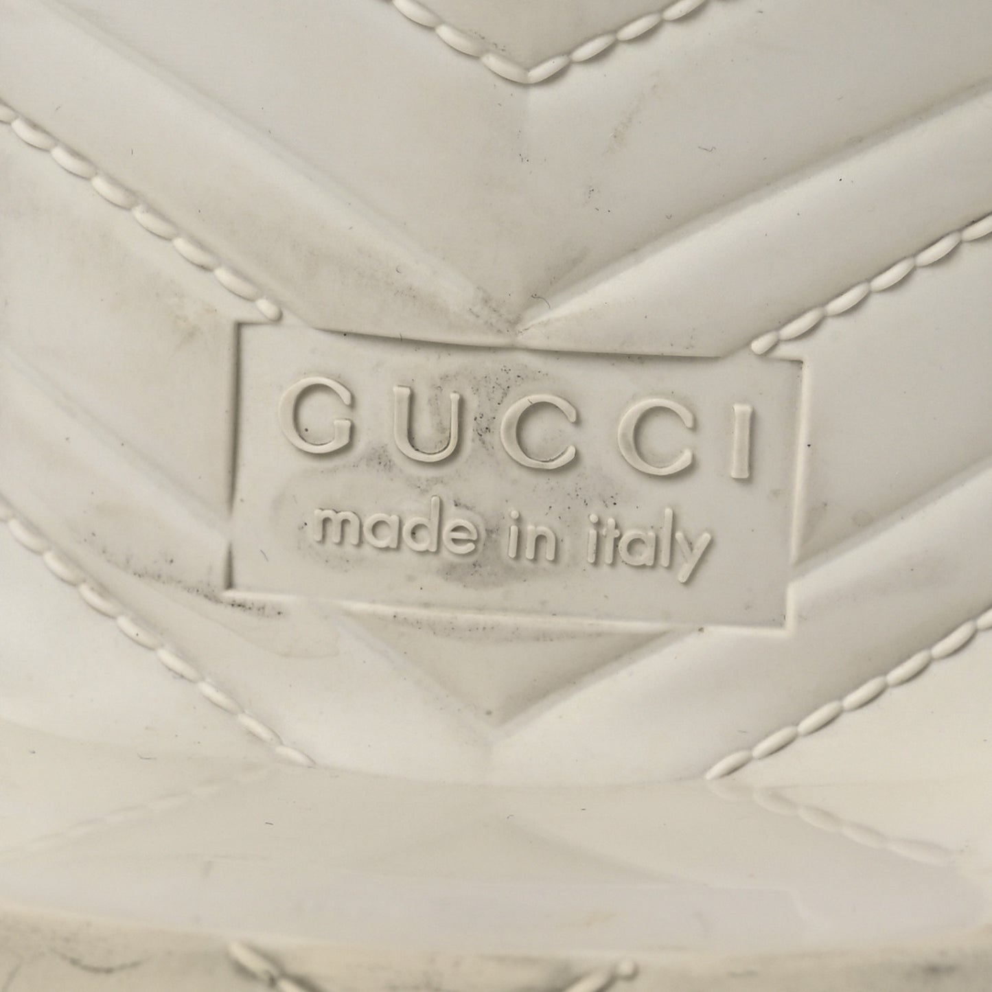 Rubber Gucci Logo Womens Platform 20/60mm Slide Sandals 35 Mystic White