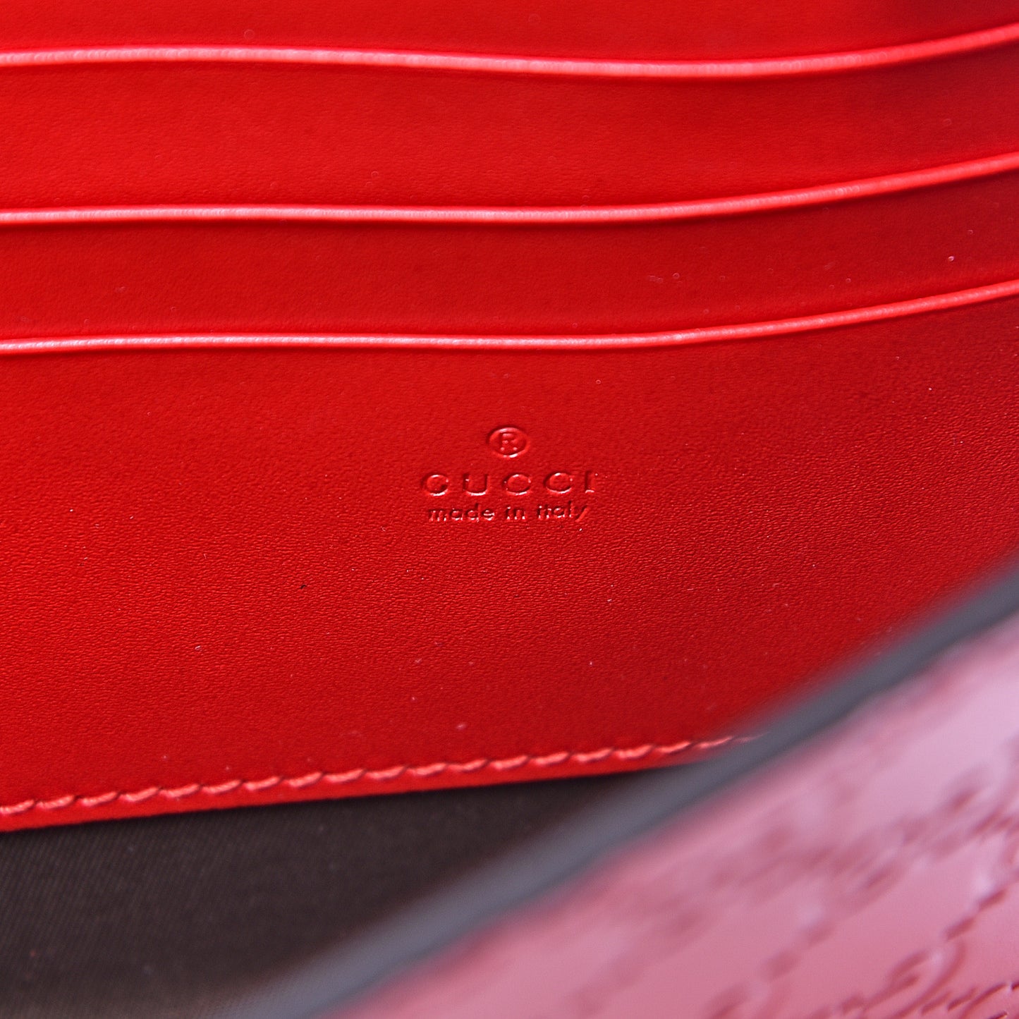 Guccissima Padlock Clutch Hibiscus Red