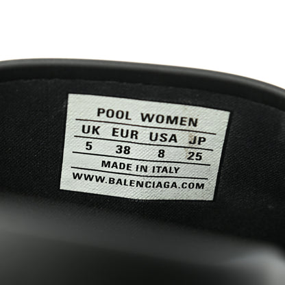 Balenciaga Rubber Womens BB Pool Slide Sandals 38 Black 7 of 7