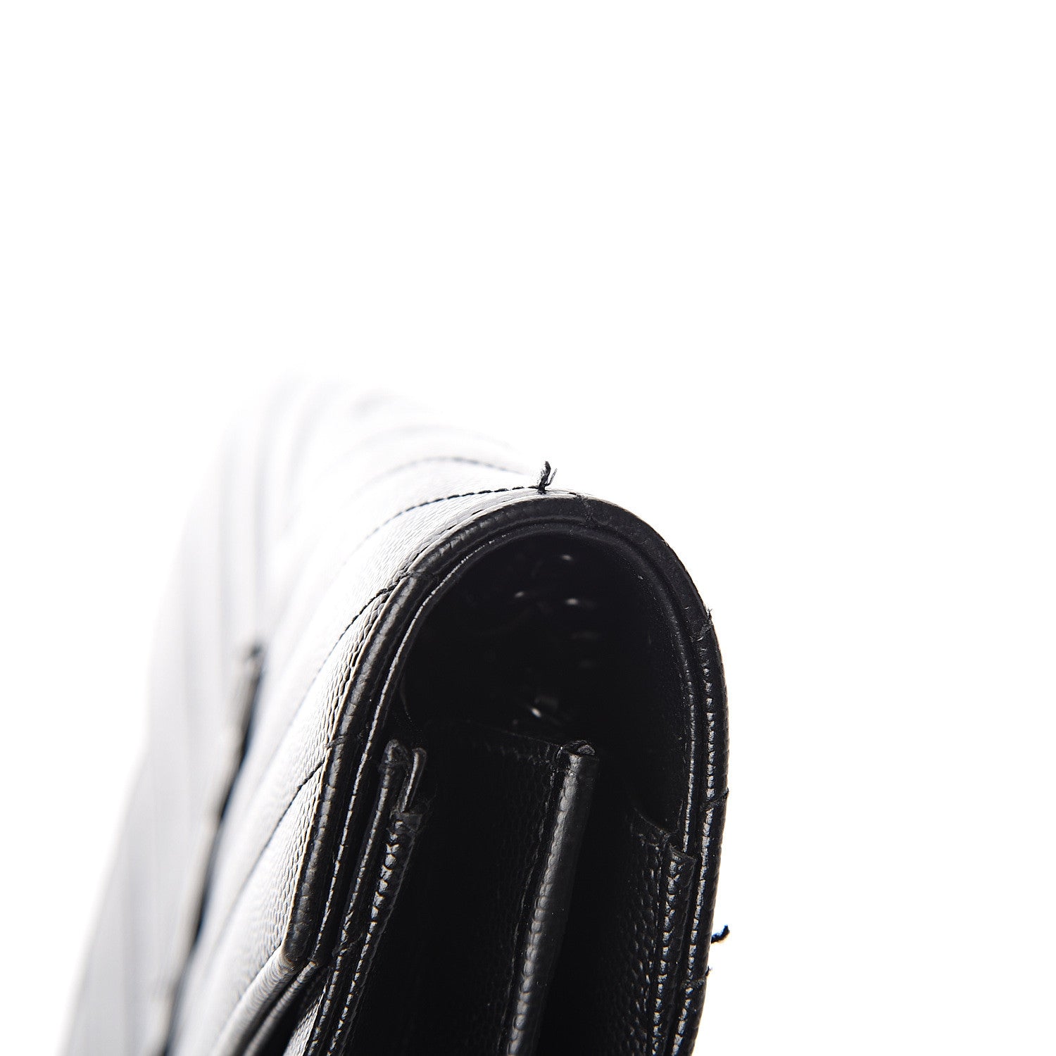 Saint Laurent Grain De Poudre Matelasse Chevron Monogram Chain Wallet Black 6 of 10