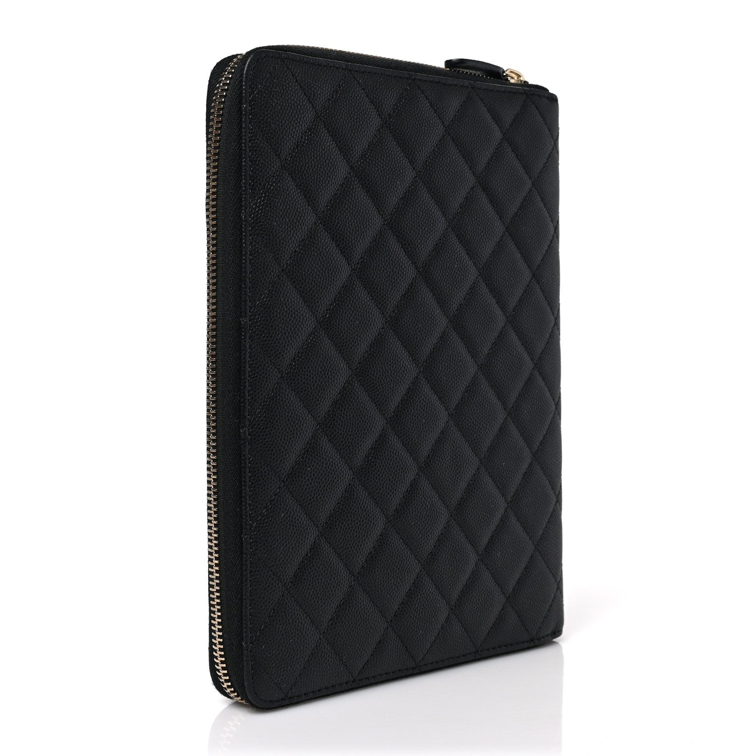 Chanel Caviar Quilted Zip Around Notebook Agenda Cover Black 3 of 6