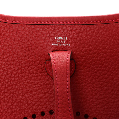 Hermes Taurillon Clemence Evelyne TPM Rouge Casaque 5 of 9