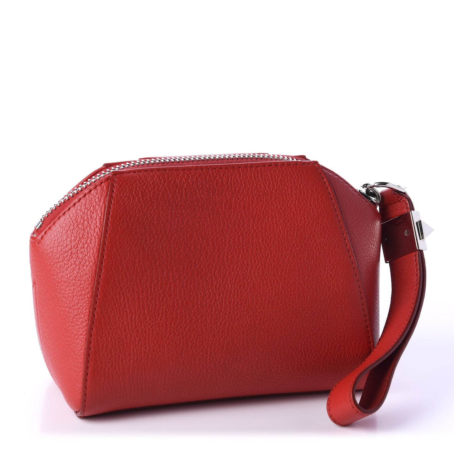 Sugar Goatskin Small Antigona Beauty Wristlet Red