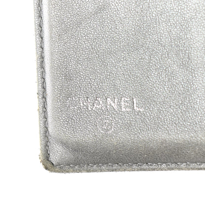 Chanel Lambskin Embossed Camellia French Wallet Black 7 of 16
