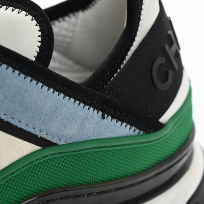 Chanel Suede Calfskin Mixed Fibers CC Sneakers 40 Ivory Green Light Blue 14 of 15