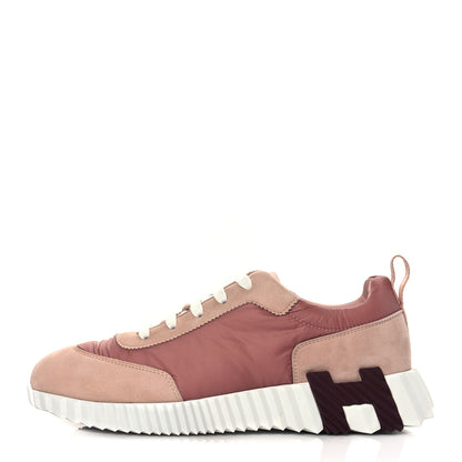 Hermes Parachute Fabric Suede Goatskin Bouncing Sneakers 41 Rose Rose Opaline 1 of 9