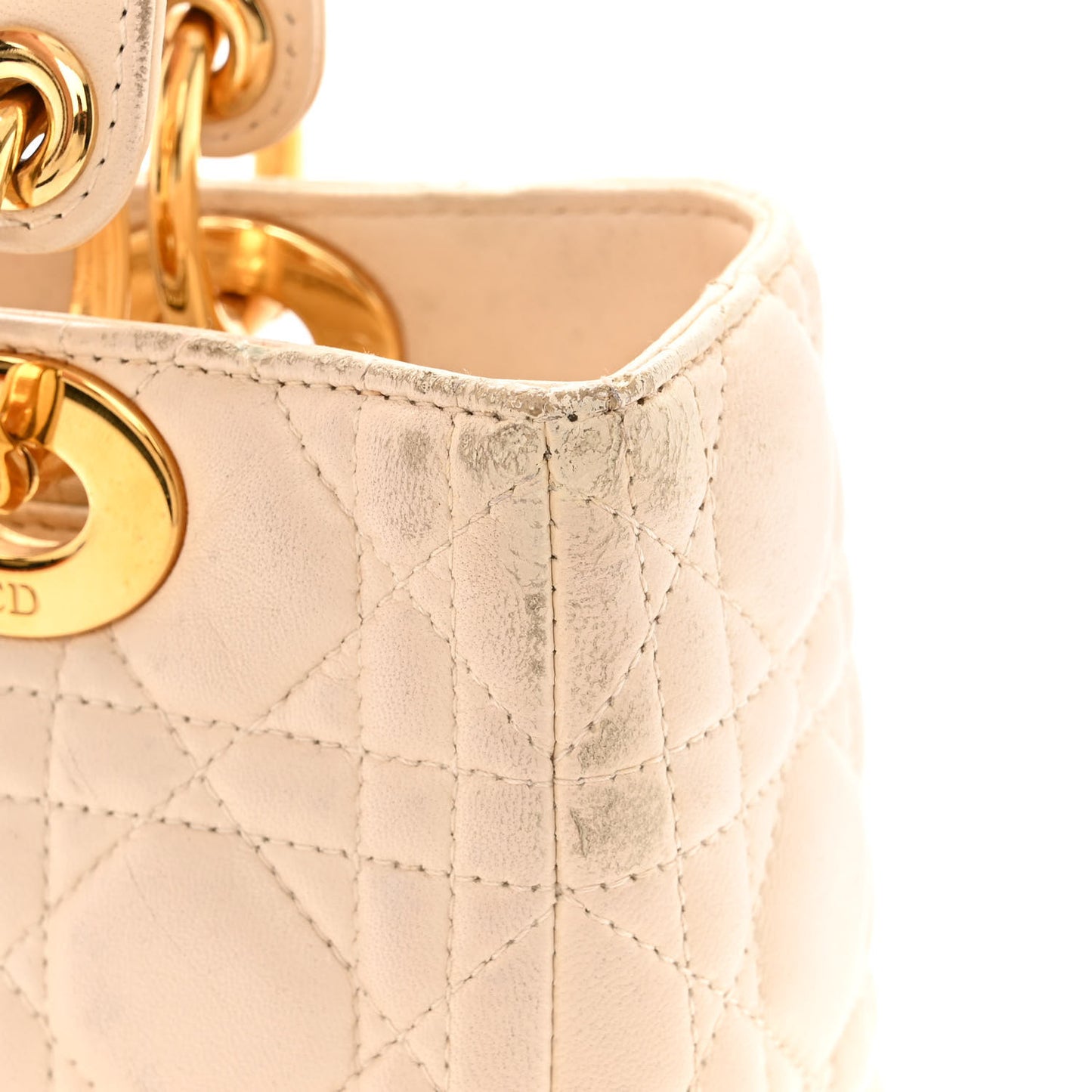 Lambskin Cannage Medium Lady Dior Beige