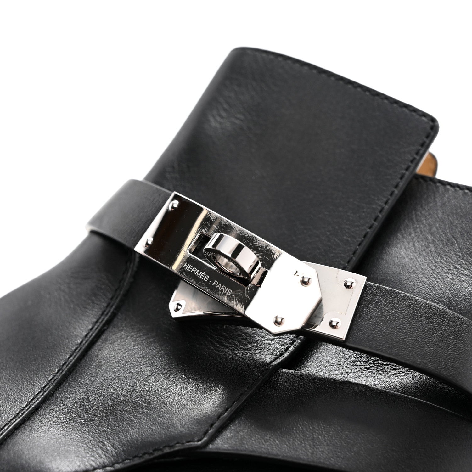 Hermes Heritage Calfskin Follow Ankle Boots 38 Black 12 of 12