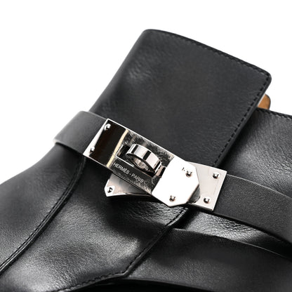 Hermes Heritage Calfskin Follow Ankle Boots 38 Black 12 of 12
