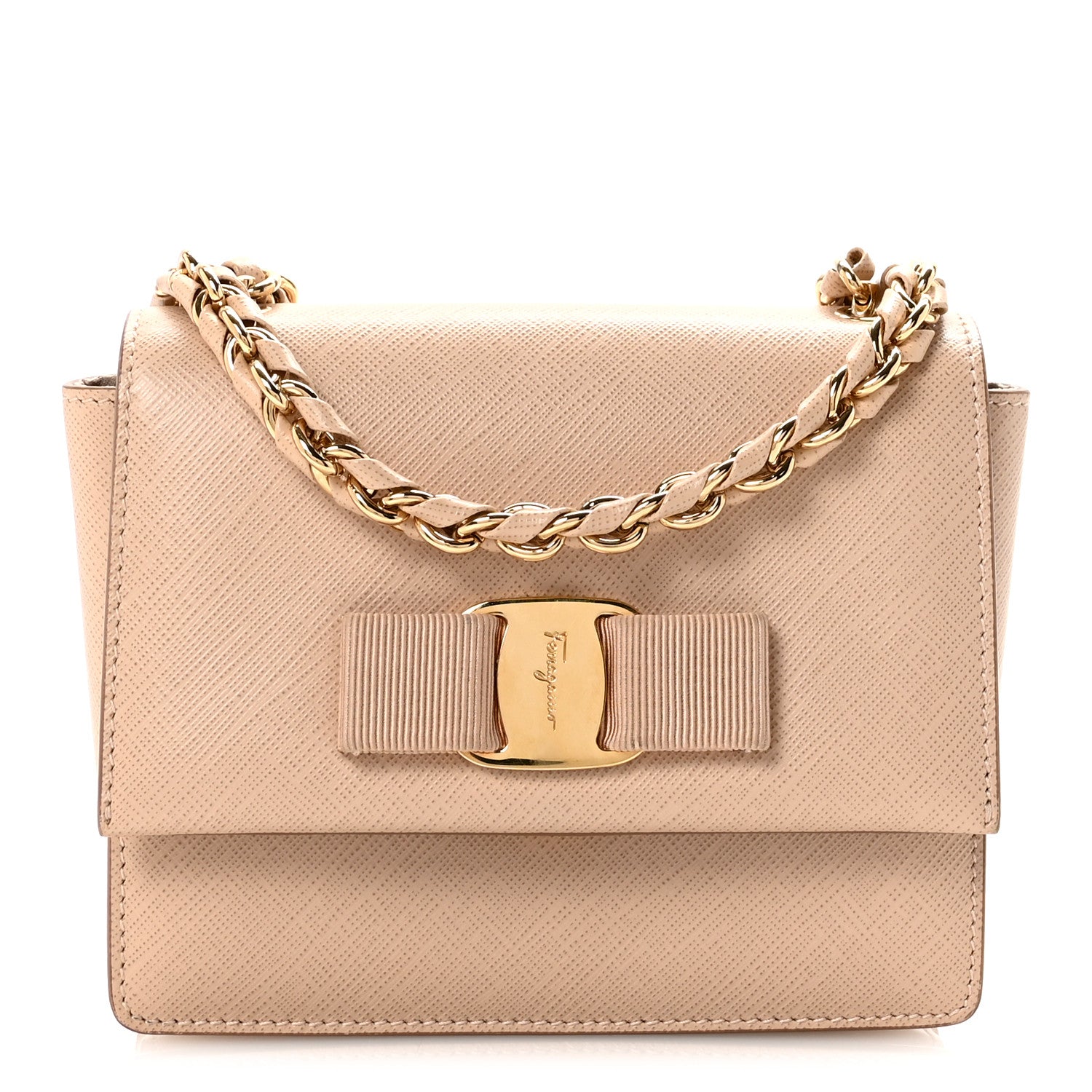 Salvatore Ferragamo Printed Calfskin Mini Vara Bow Crossbody Bag Light Pink 1 of 9