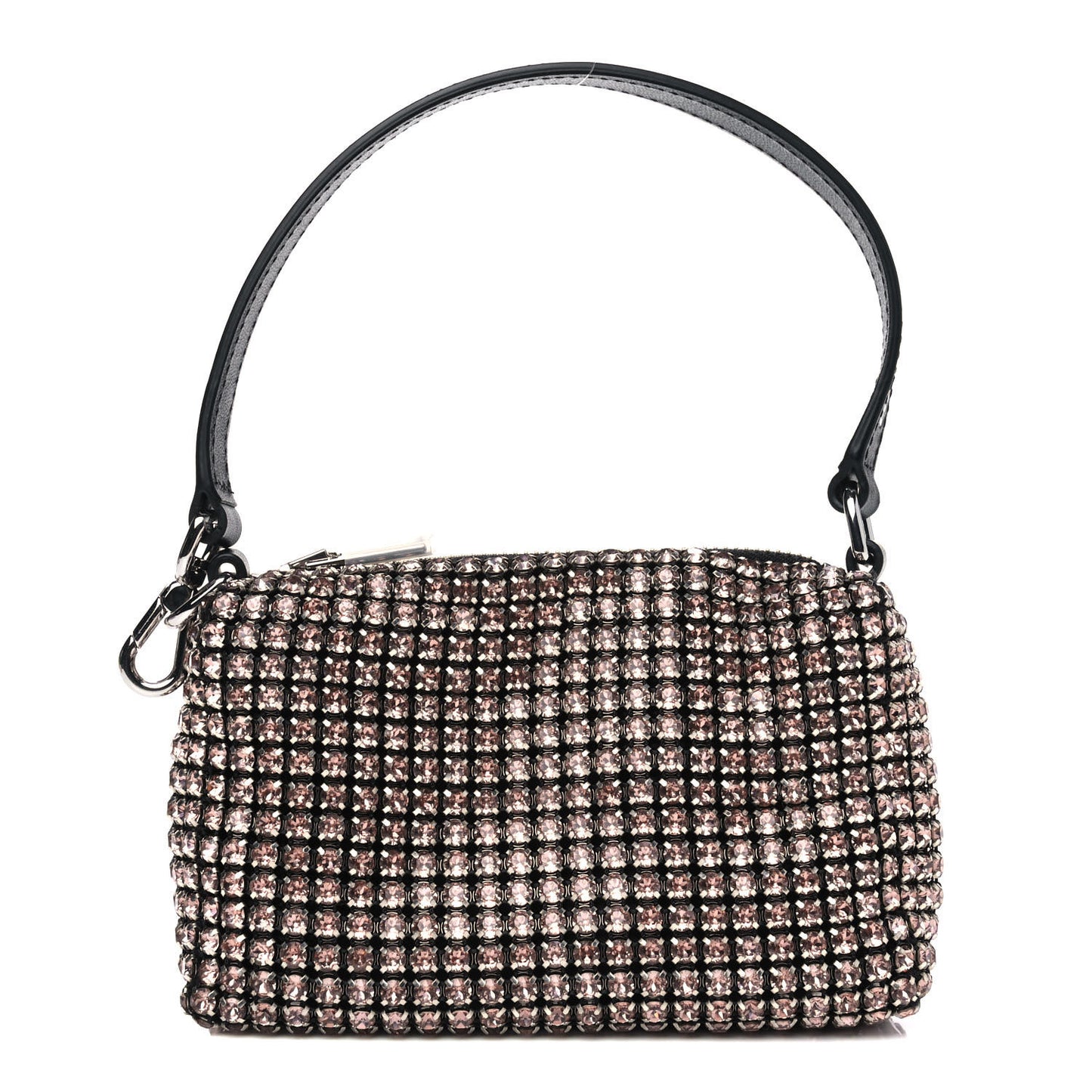 Mesh Crystal Rhinestone Mini Heiress Pouch Pink