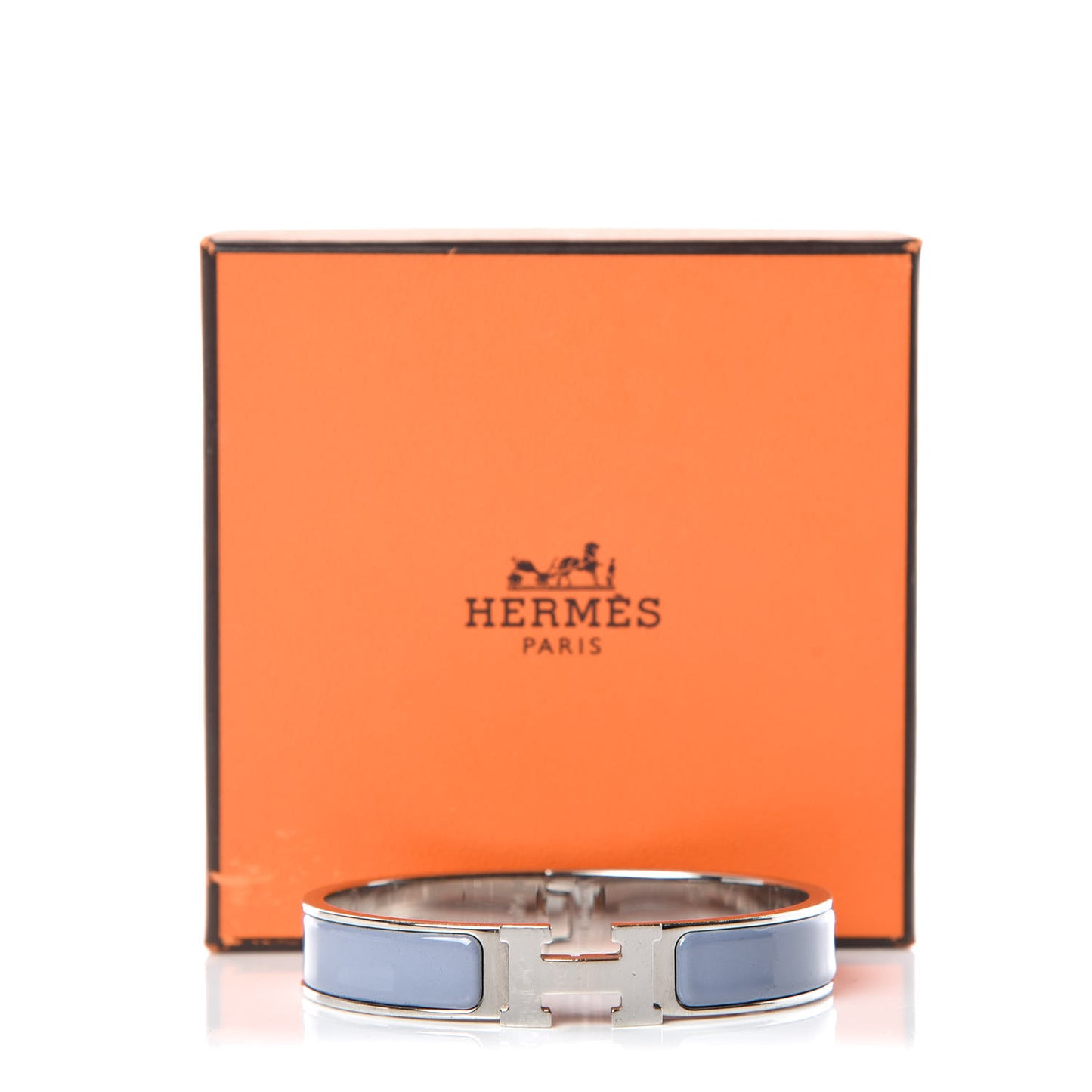Enamel Narrow Clic Clac H Bracelet GM Bleu Lin