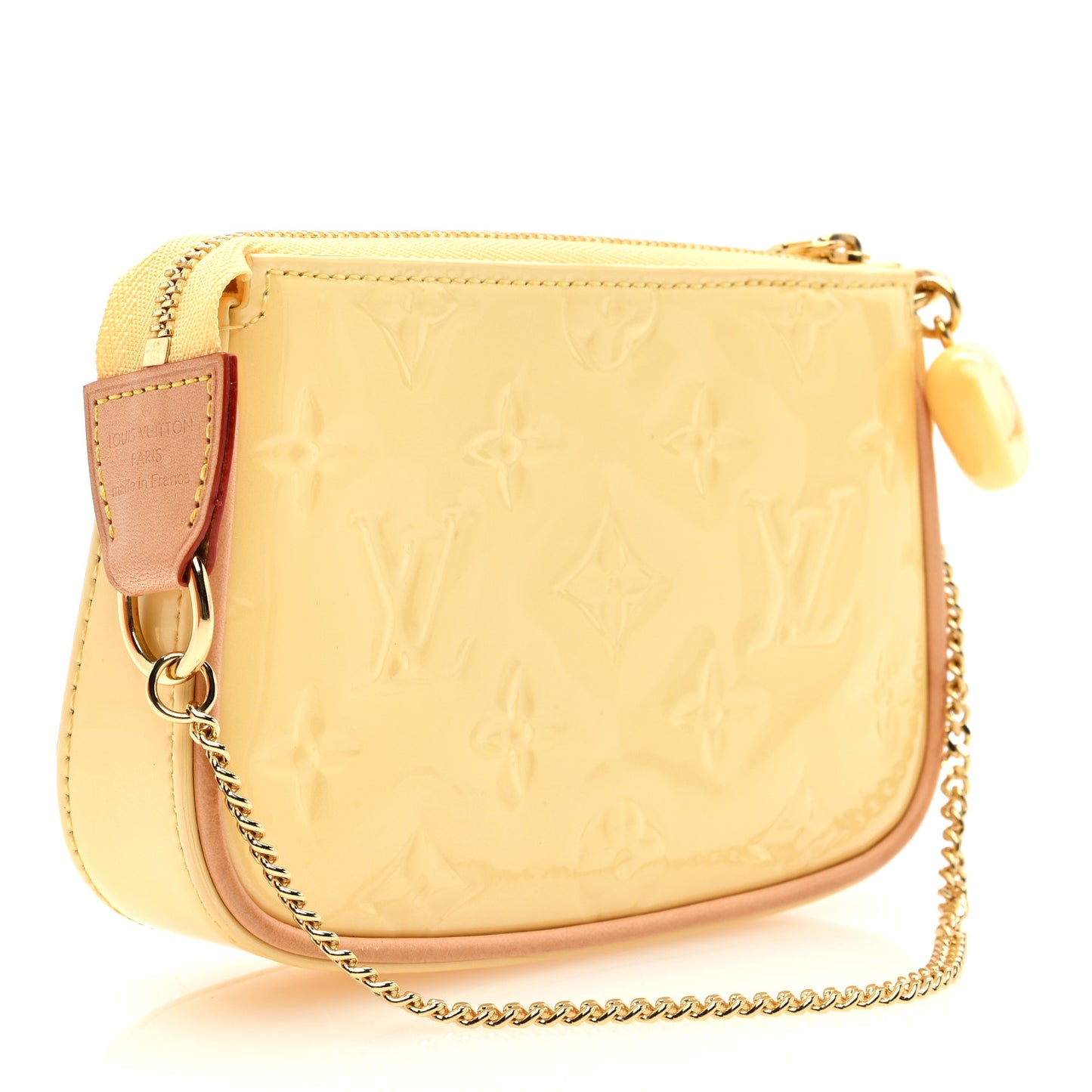 Metallic Vernis Valentine Mini Pochette Accessories Banana Fizz