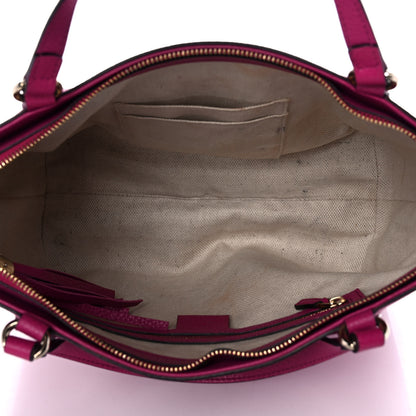 Gucci Pebbled Calfskin Small Soho Top Handle Bag Bright Bougainvillea 4 of 10