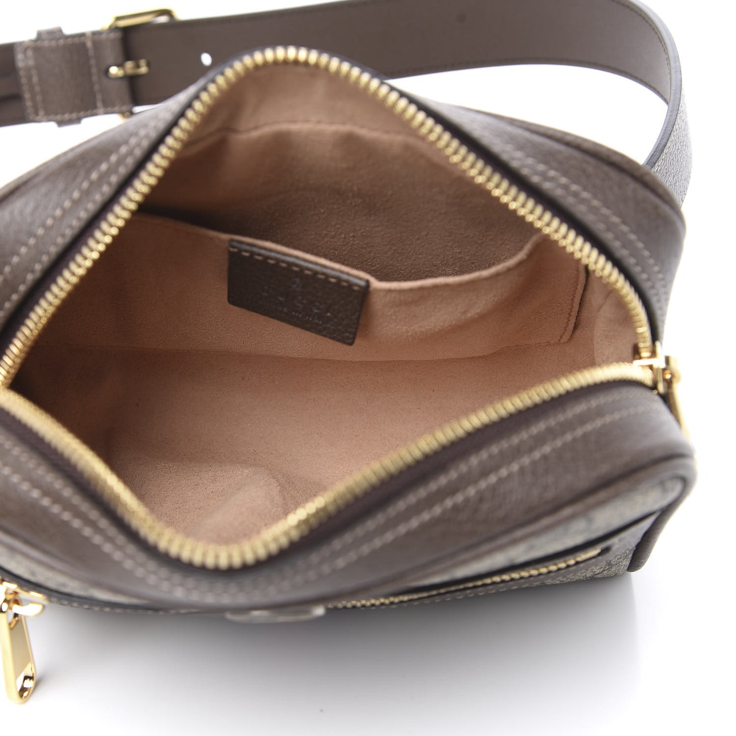GG Supreme Monogram Web Small Ophidia Belt Bag 85 34 Dark Brown