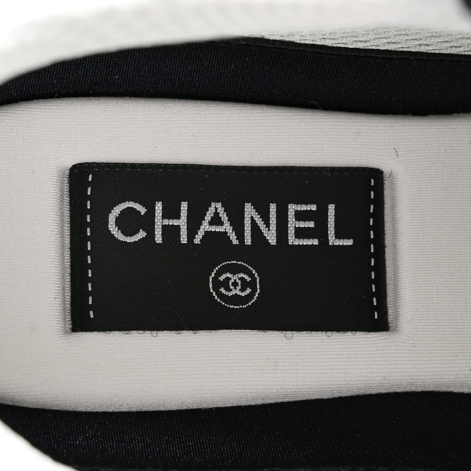 Chanel Mesh Suede Grained Calfskin Womens CC Sneakers 39 Black White 7 of 9
