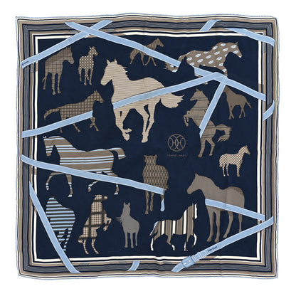Hermes Silk Cotton Clan Equestre Scarf 70 1 of 3