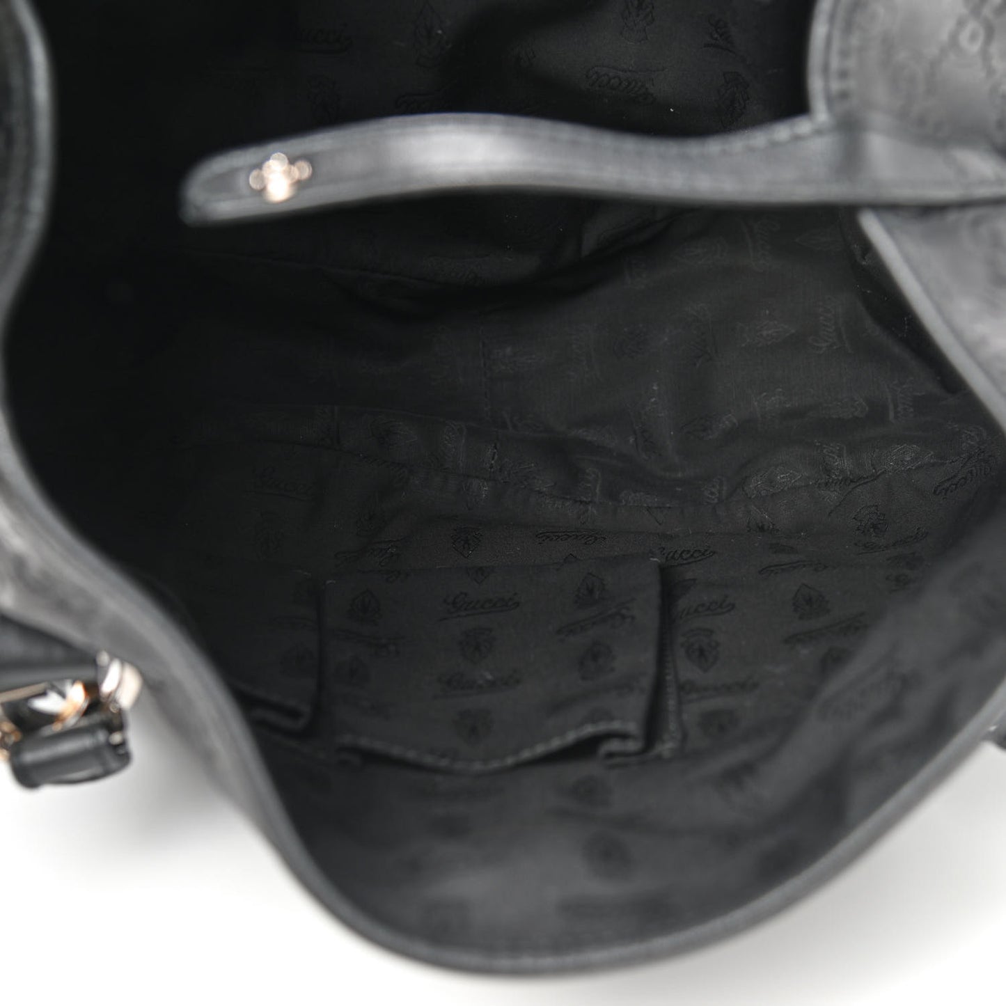Guccissima Medium GG Twins Shoulder Bag Black