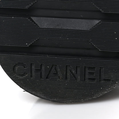 Chanel Denim Calfskin Quilted Lace Up Combat Boots 40 Blue 6 of 6