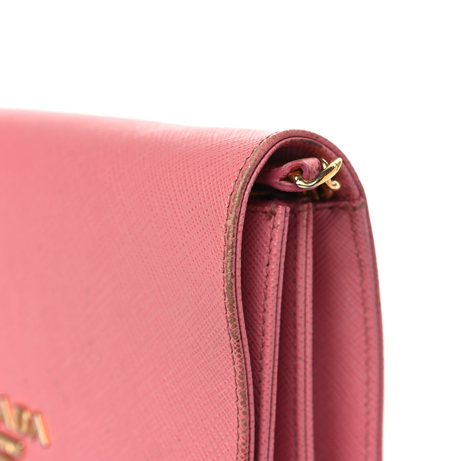 Prada Saffiano Lux Chain Wallet Petalo 9 of 14