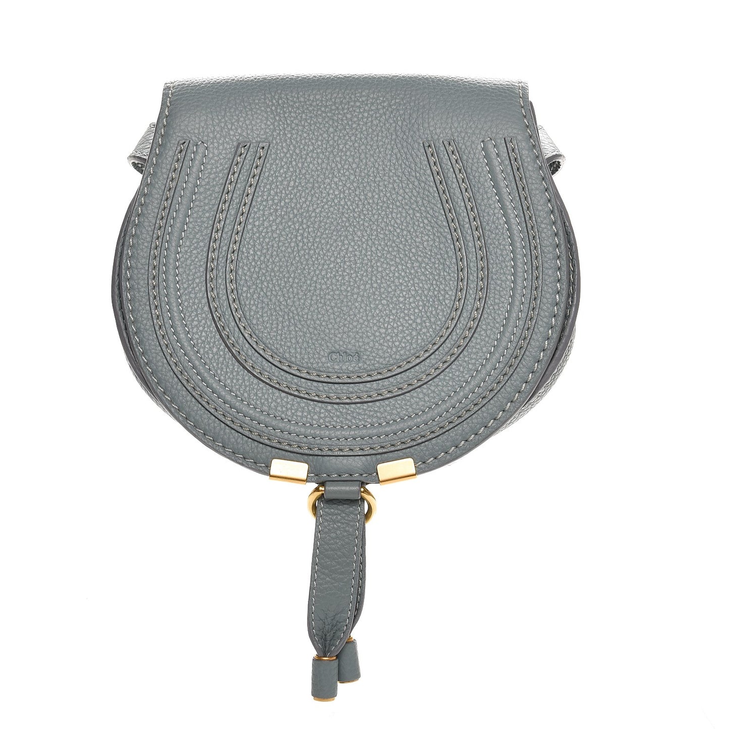 Calfskin Mini Marcie Round Crossbody Bag Cloudy Blue