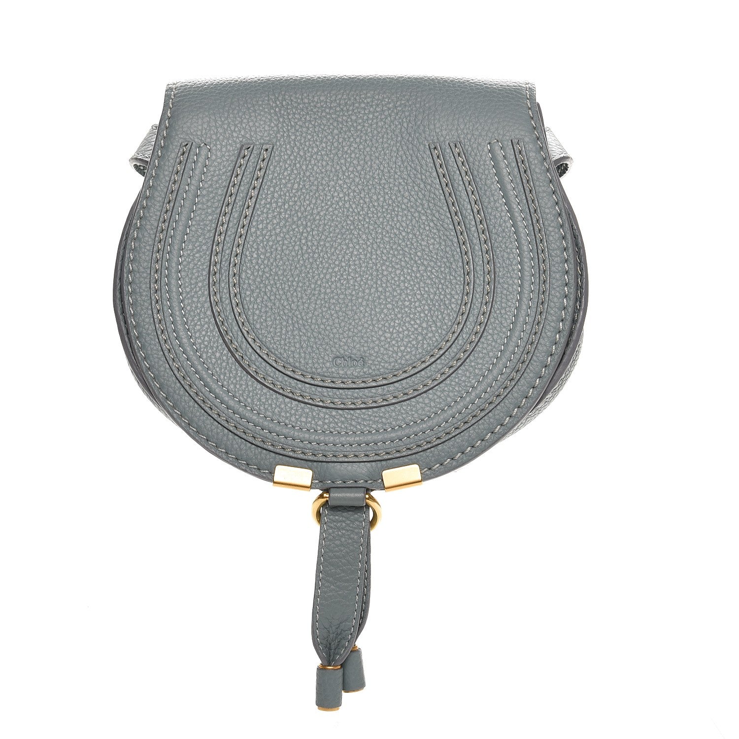 Chloe Calfskin Mini Marcie Round Crossbody Bag Cloudy Blue 1 of 7
