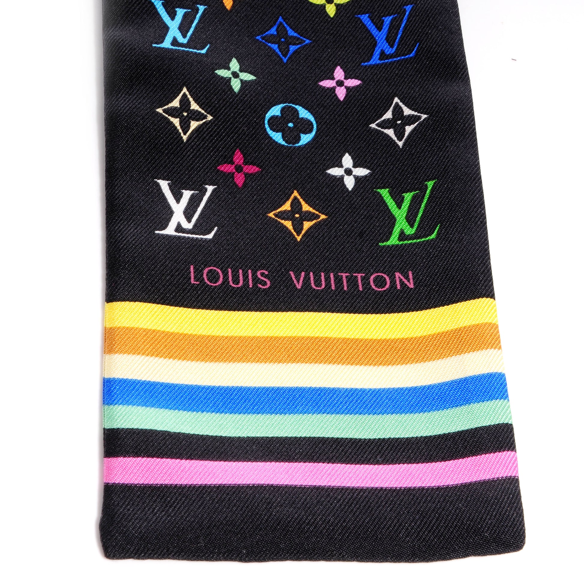 Louis Vuitton Silk Monogram Multicolor Bandeau Black 3 of 6