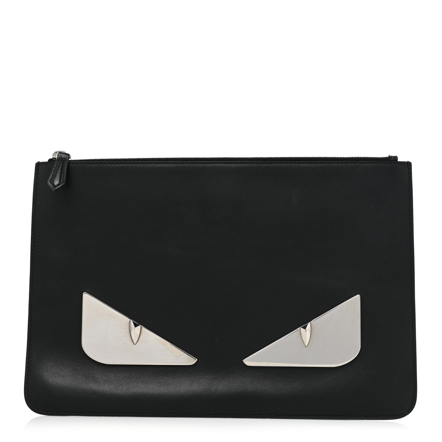 Fendi Vitello Century Metal Monster Eyes Pouch Black 1 of 10