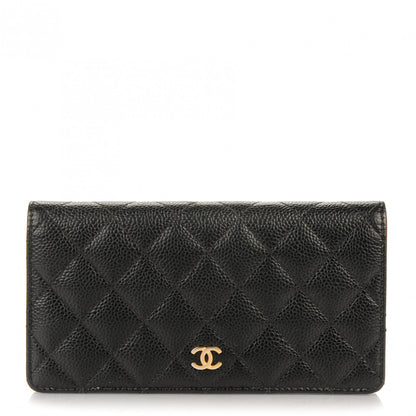 Chanel Caviar Quilted Yen Wallet Black 1 of 8