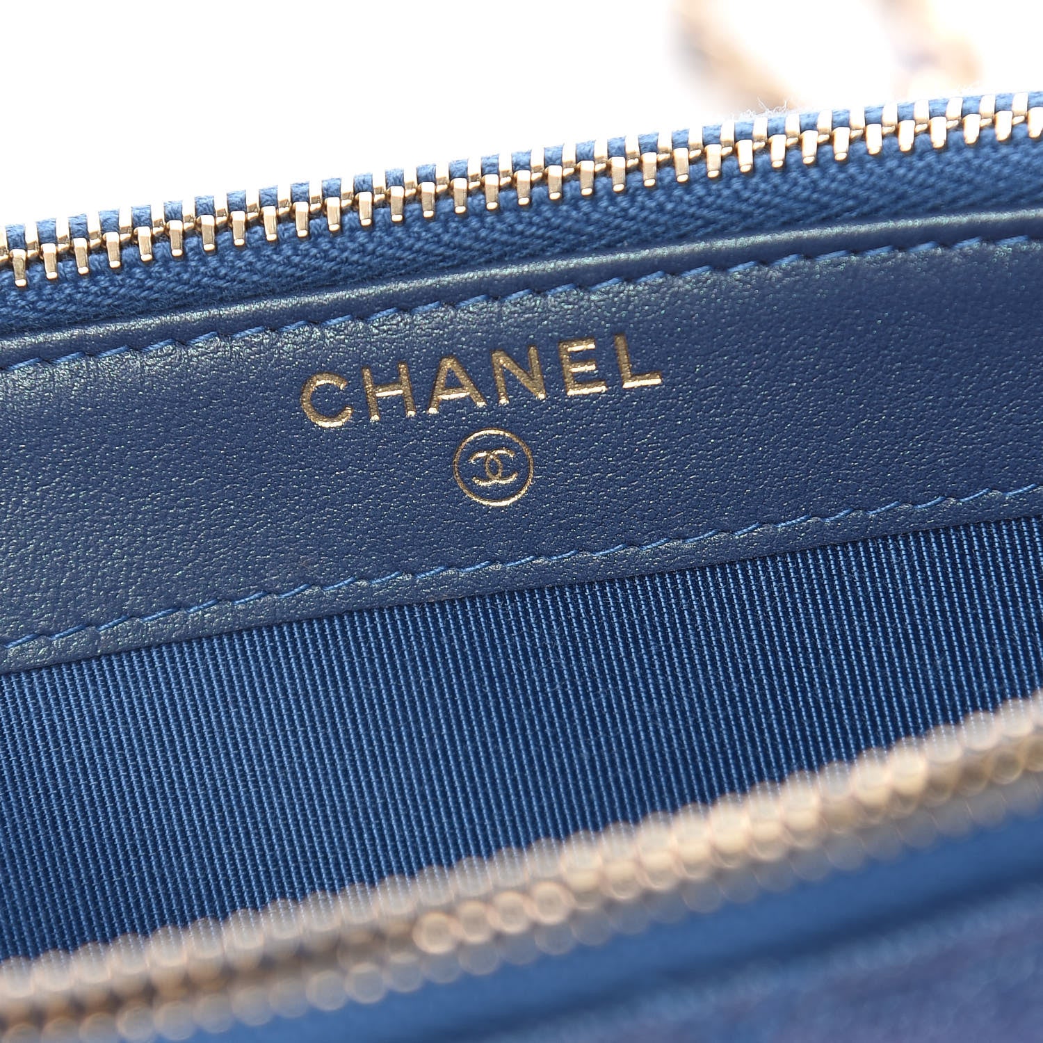 Chanel Iridescent Caviar Quilted Clutch With Chain Dark Blue 8 of 14